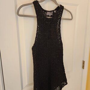 Vince Black Cotton Sweater Tank